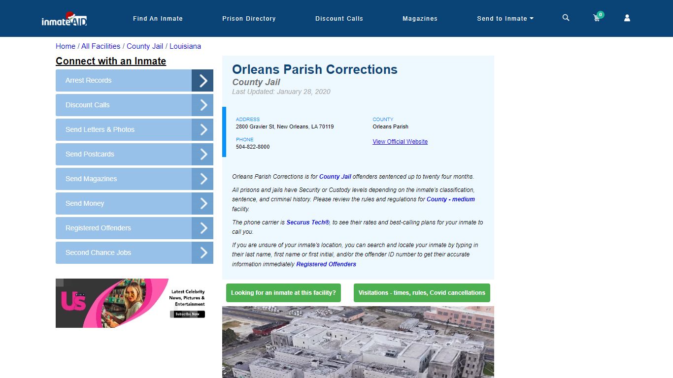 Orleans Parish Corrections - Inmate Locator - New Orleans, LA